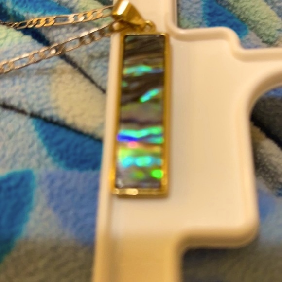 Abalone Necklace rectangle vintage no flaws - Picture 8 of 8
